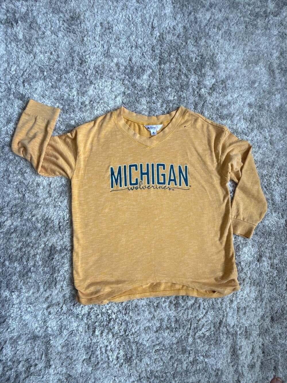 Flying Colors Michigan Wolverines Bailey V-Neck Long Sleeve T-Shirt
